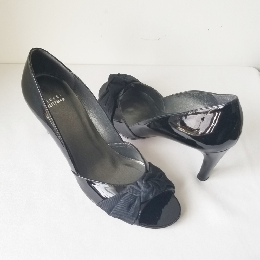 Stuart Weitzman Knotted D'orsay Open-Toe Heels - image 1